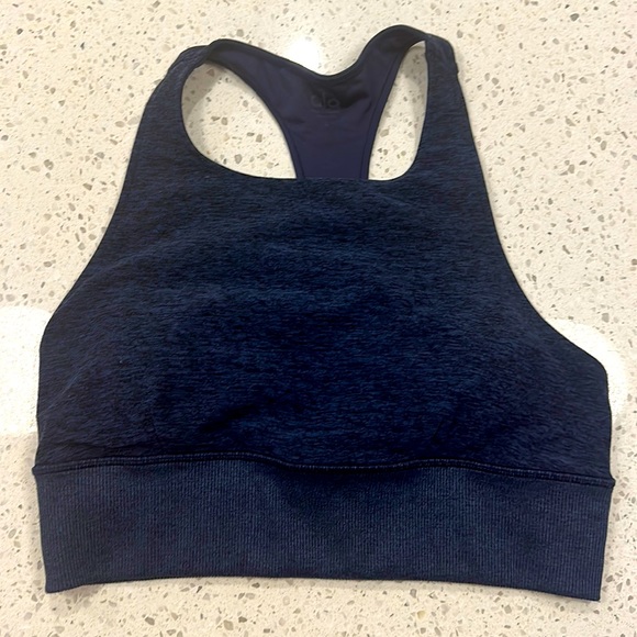 Alo Yoga Bra size L in Navy Heather NWT - Picture 1 of 4